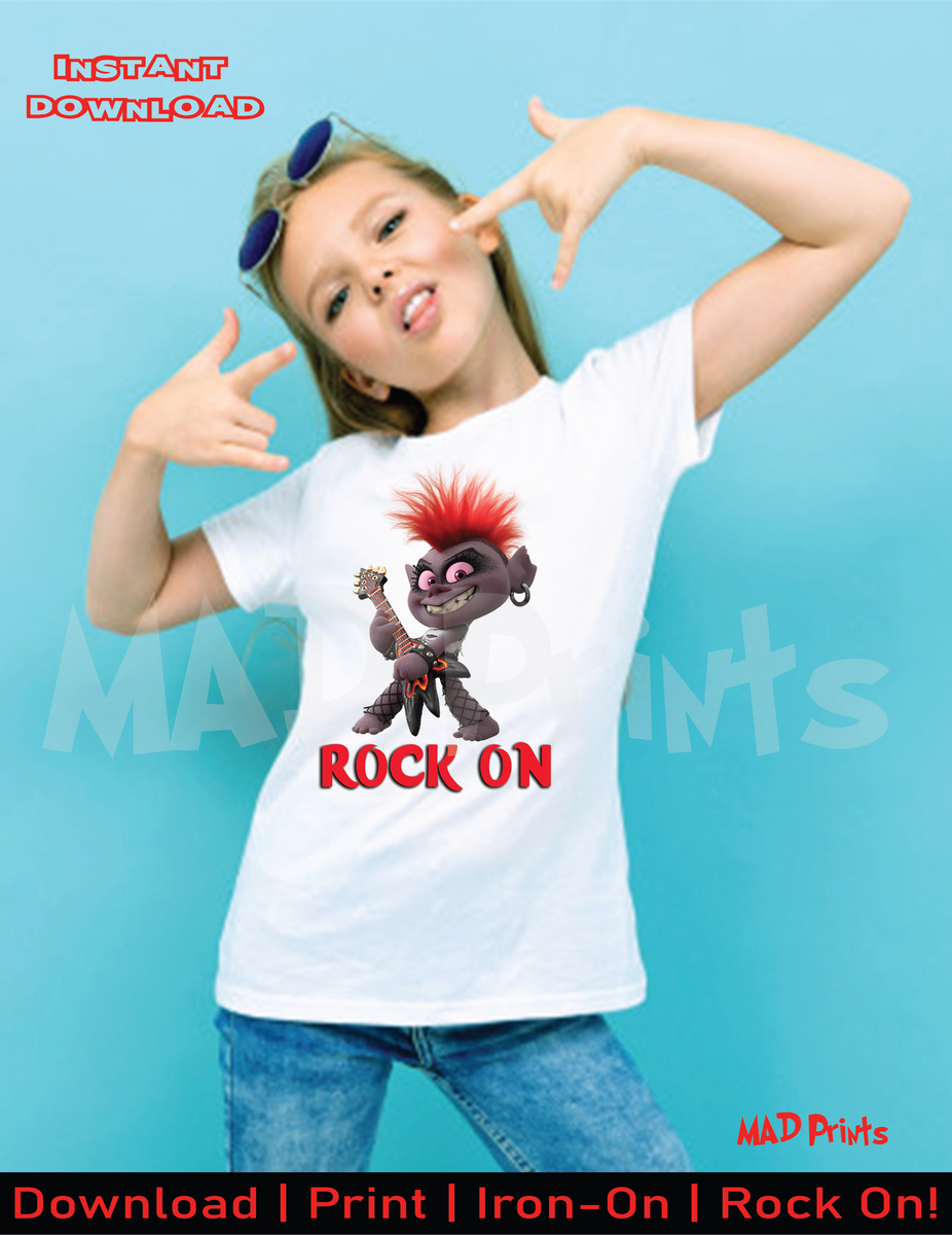 Trolls Queen Barb Digital Rock TShirt Iron On MAD Prints LLC.