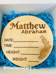 Baby Announcement Sign With Birth Stats