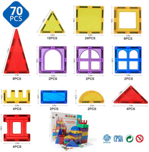 Magnetic Montessori Stem Toys 70 Pieces Set Educational Toys