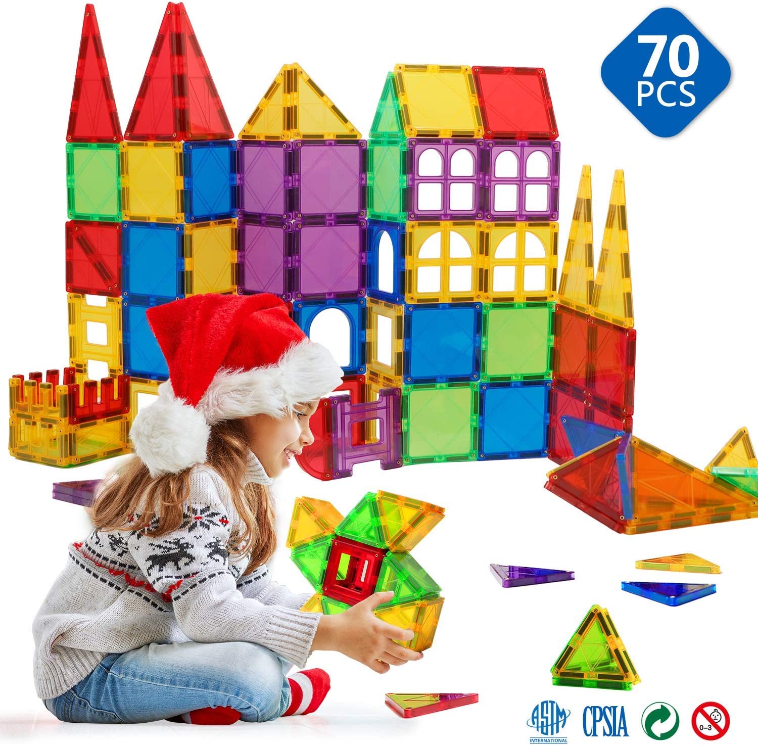 Magnetic Montessori Stem Toys 70 Pieces Set Educational Toys