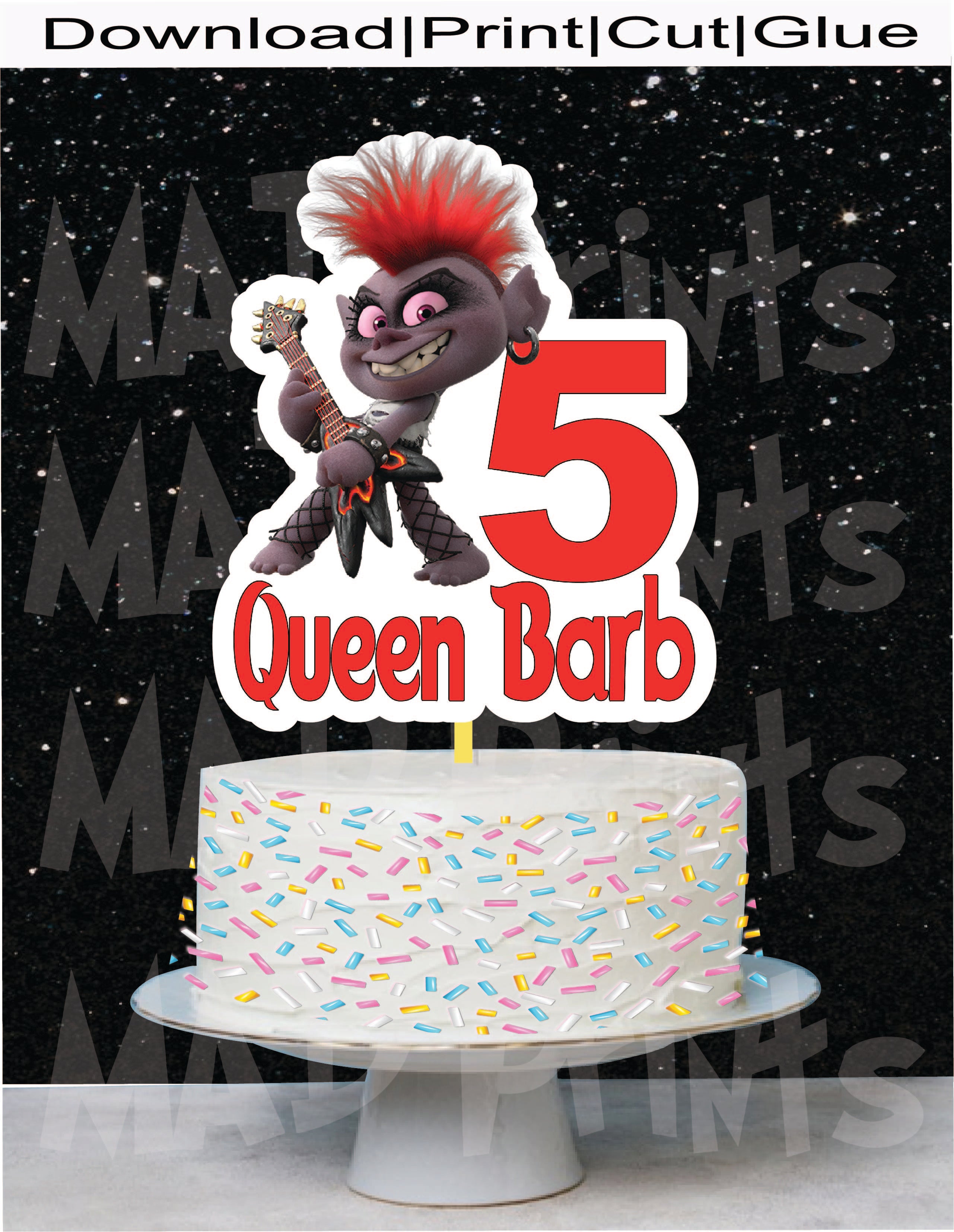 Digital DIY Queen Barb Cake Topper