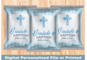 Boy Baptism Chip Bag Wrapper