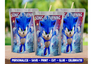 Personalized Sonic Capri Sun Labels