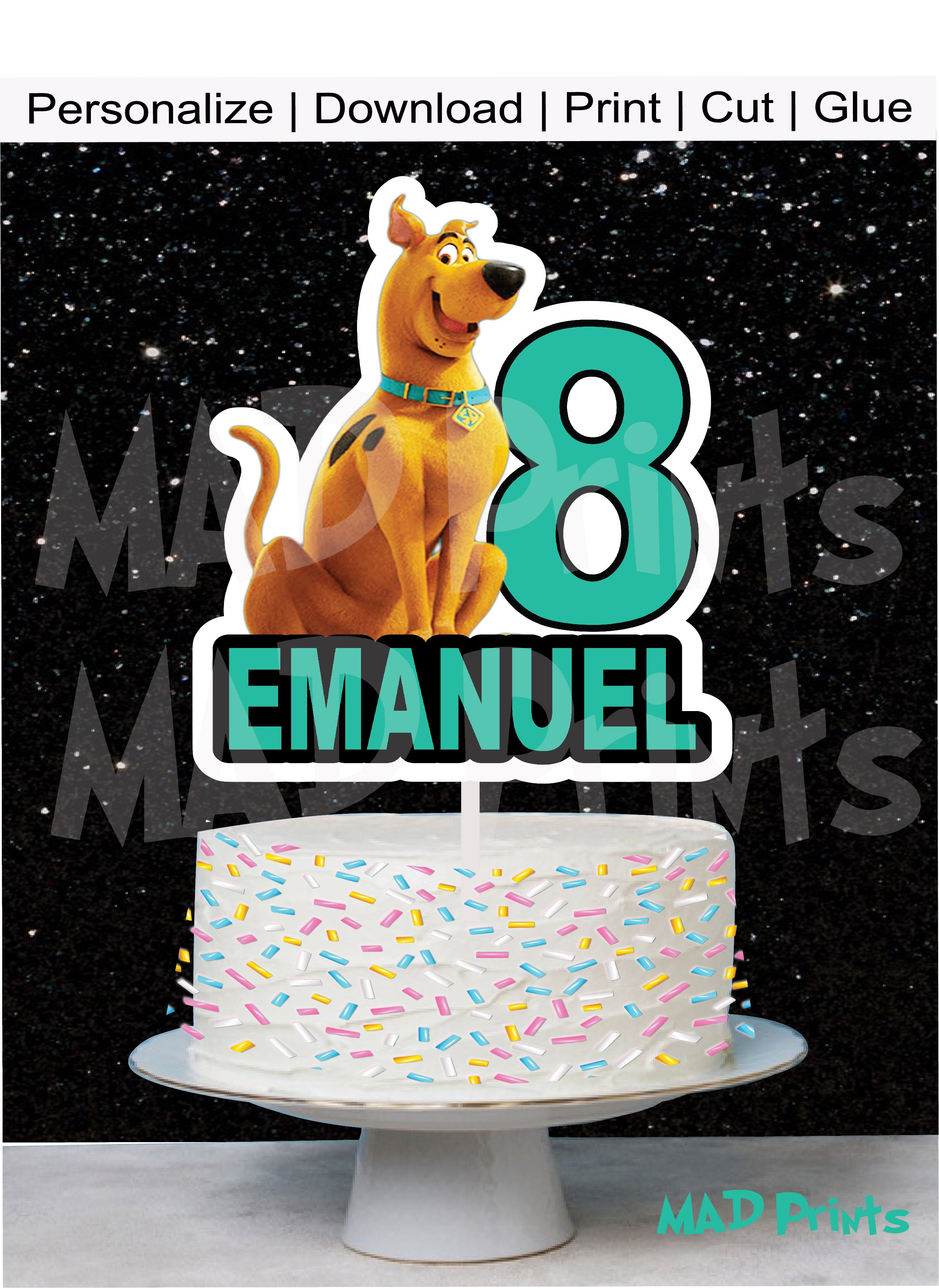 Digital Personalized Printable Scooby-Doo Cake Topper