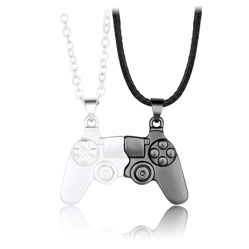 Fashion New Game Controller Couple Necklace A Pair of Magnet Stone Men&#39;s and Women&#39;s Valentine&#39;s Day Pendant Necklace Gift