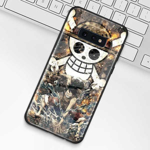 One Piece Luffy Anime Tempered Glass Phone Case for Samsung
