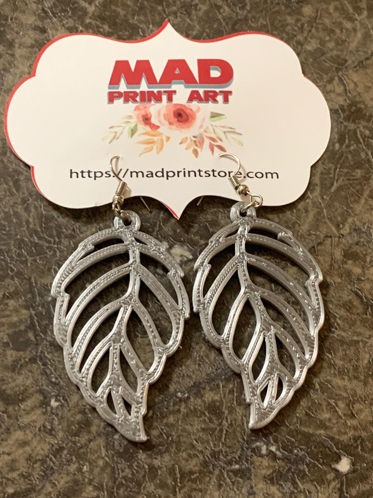 3D Printing Leaf Earrings Jewelry