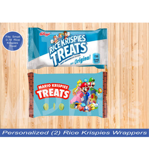 Printable Personalized Mario Rice Krispies Wrapper