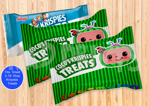Printed Personalized Cocomelon Rice Krispies Wrappers