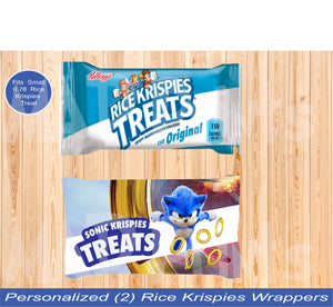 Printable Personalized Sonic Rice Krispies Wrapper