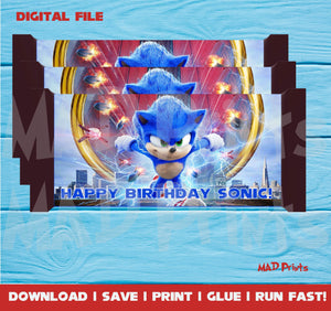 Printable Sonic Hershey Wrapper, Sonic the Movie Hershey Wrapper, Sonic Candy Wrapper, Personalized Sonic Hershey Wrapper