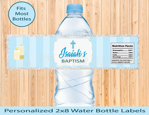 Baptism Personalized Water Bottle Adhesive Labels