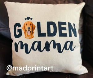 Golden Mama Linen Pillow