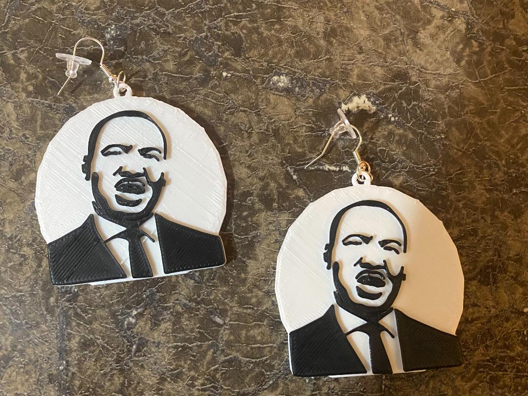 Martin Luther King 3D Printing Earrings Jewelry